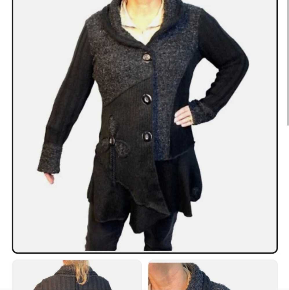 The Pyramid Collection Black and Gray Women's Cardigan